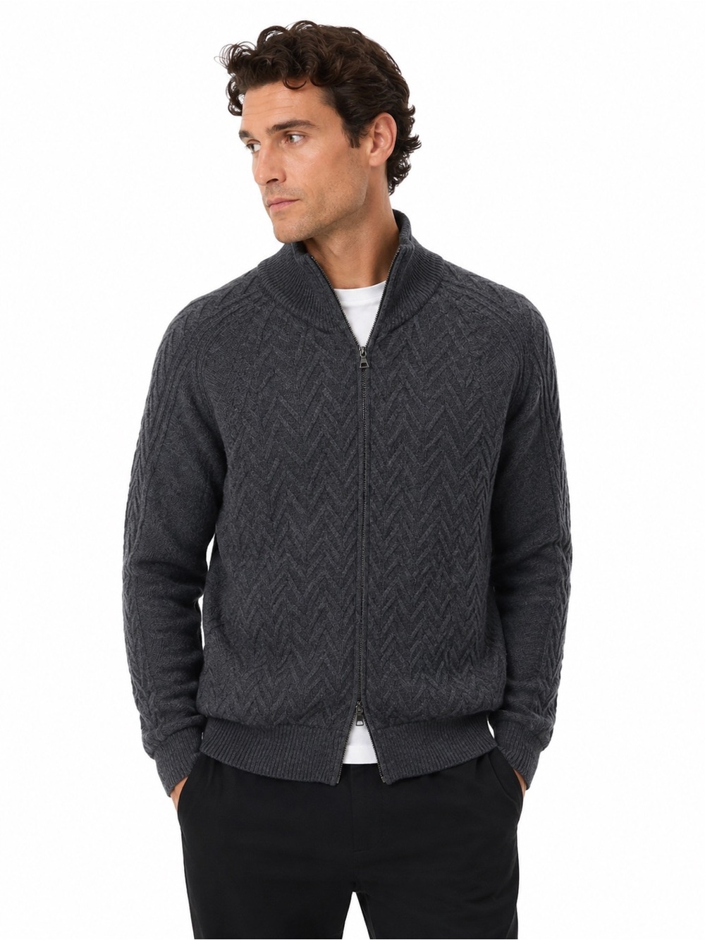 Vince Wool Knit Bomber Double Zip